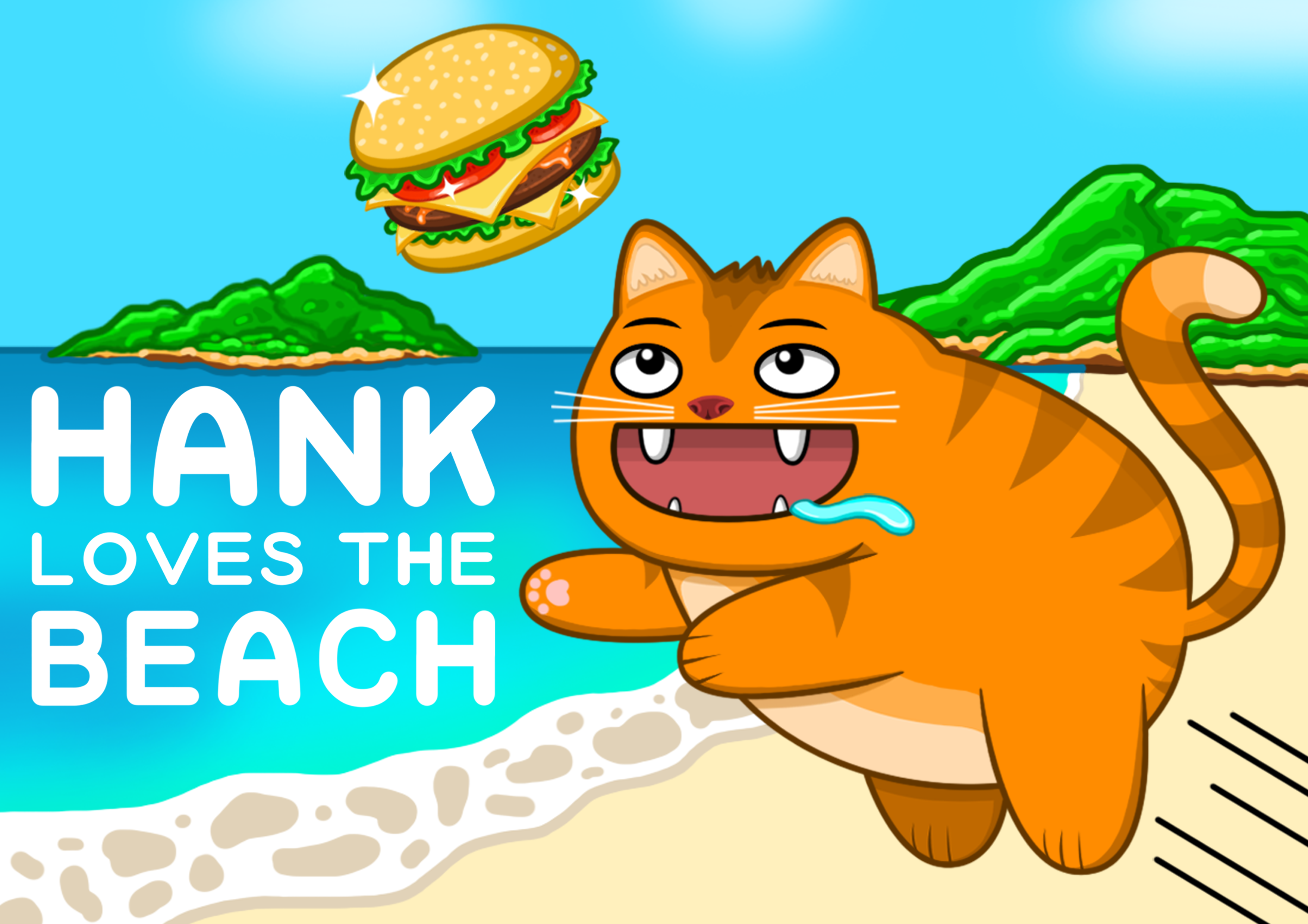 Hank Loves The Beach Illustration Artwork